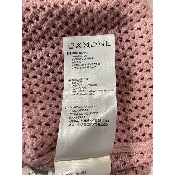 Varley 'Calva' Pink Cotton Knit Half Zip Sweater Size S - Picture 6 of 7